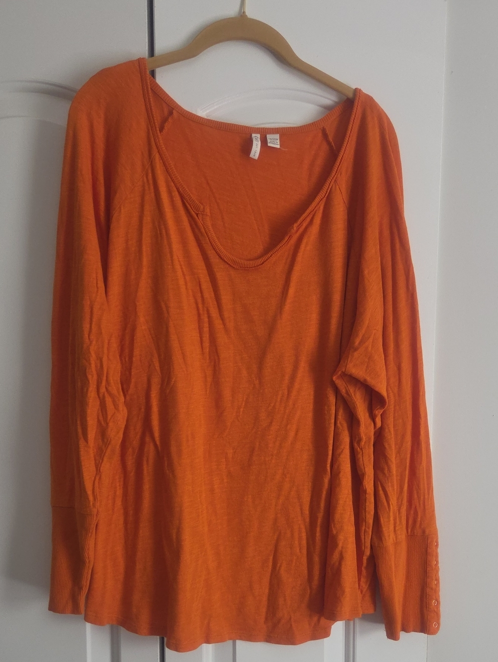 Cato Orange Scoop Neck Long-Sleeve Tee